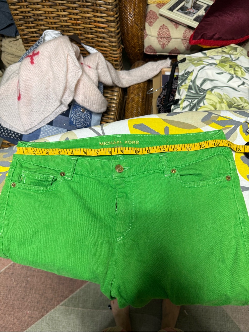 Michael Kors Bright Green Skinny Jeans - Picture 6 of 6